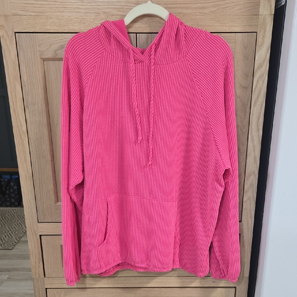 HEIMISH USA Vibrant Pink Hooded Sweater